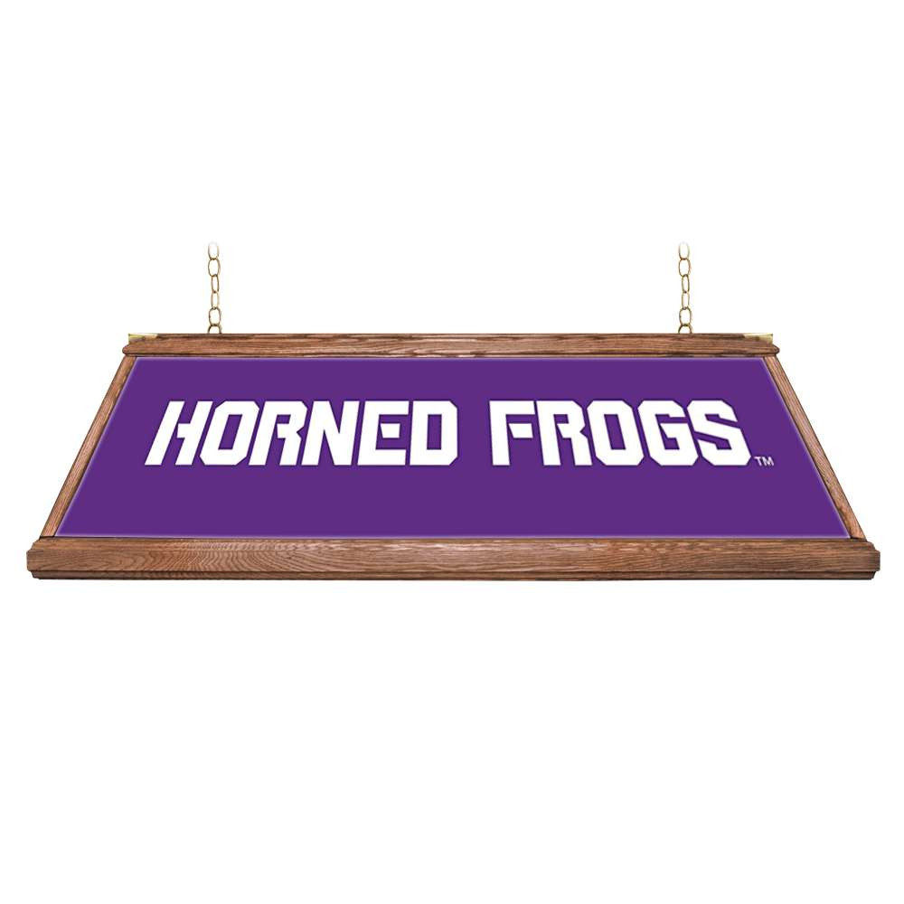 TCU Horned Frogs Premium Wood Pool Table Light