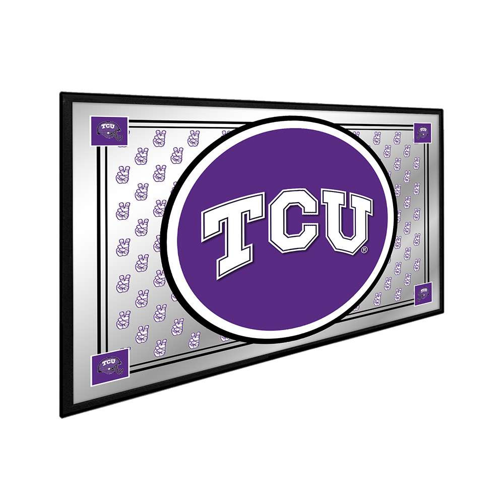 TCU Horned Frogs Team Spirit - Framed Mirrored Wall Sign - Mirrored