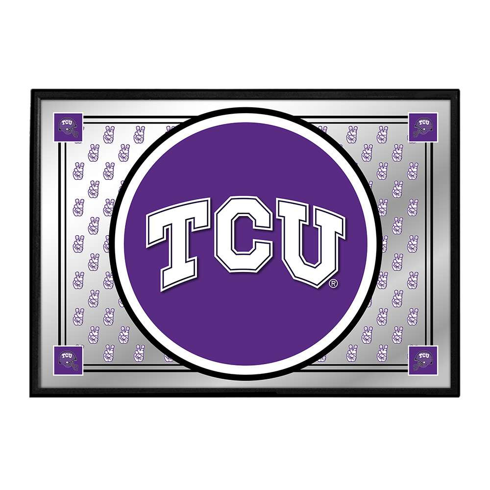 TCU Horned Frogs Team Spirit - Framed Mirrored Wall Sign - Mirrored | The Fan-Brand | NCTCUH-265-02A