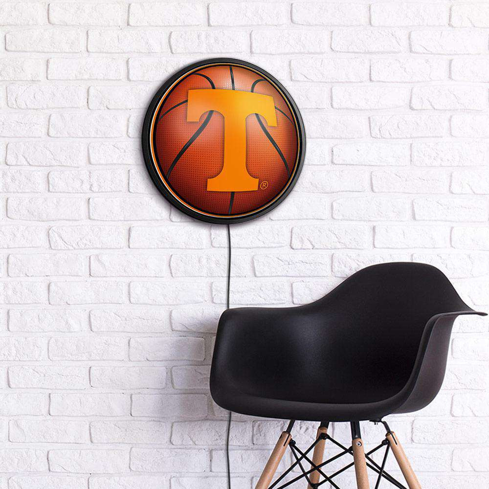 Tennessee Volunteers Basketball - Round Slimline Lighted Wall Sign