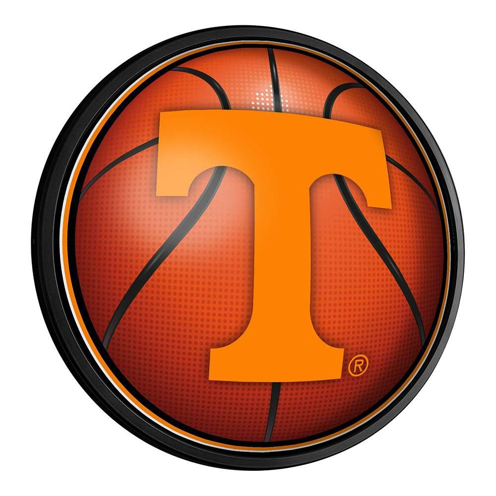 Tennessee Volunteers Basketball - Round Slimline Lighted Wall Sign | The Fan-Brand | NCTENN-130-11