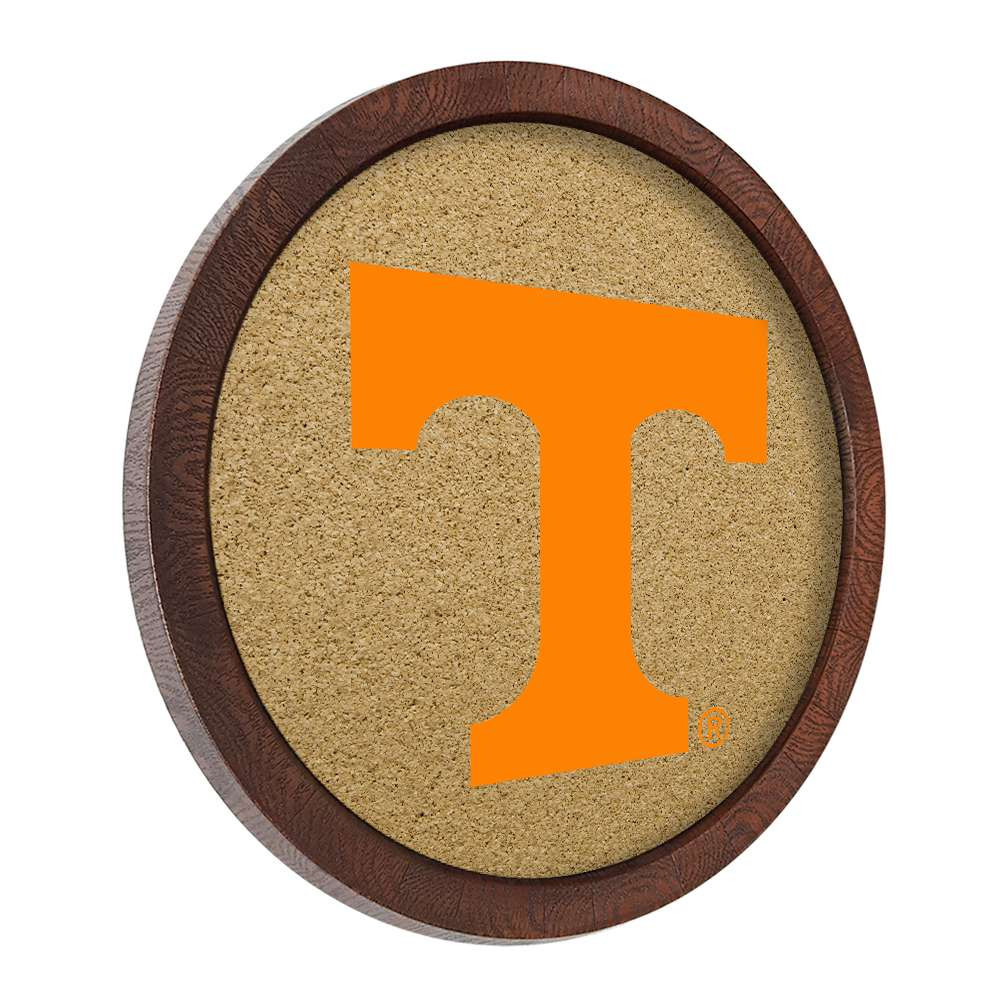 Tennessee Volunteers Faux Barrel Framed Cork Board - Color Logo