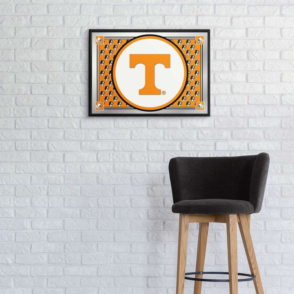 Tennessee Volunteers Team Spirit - Framed Mirrored Wall Sign - Orange