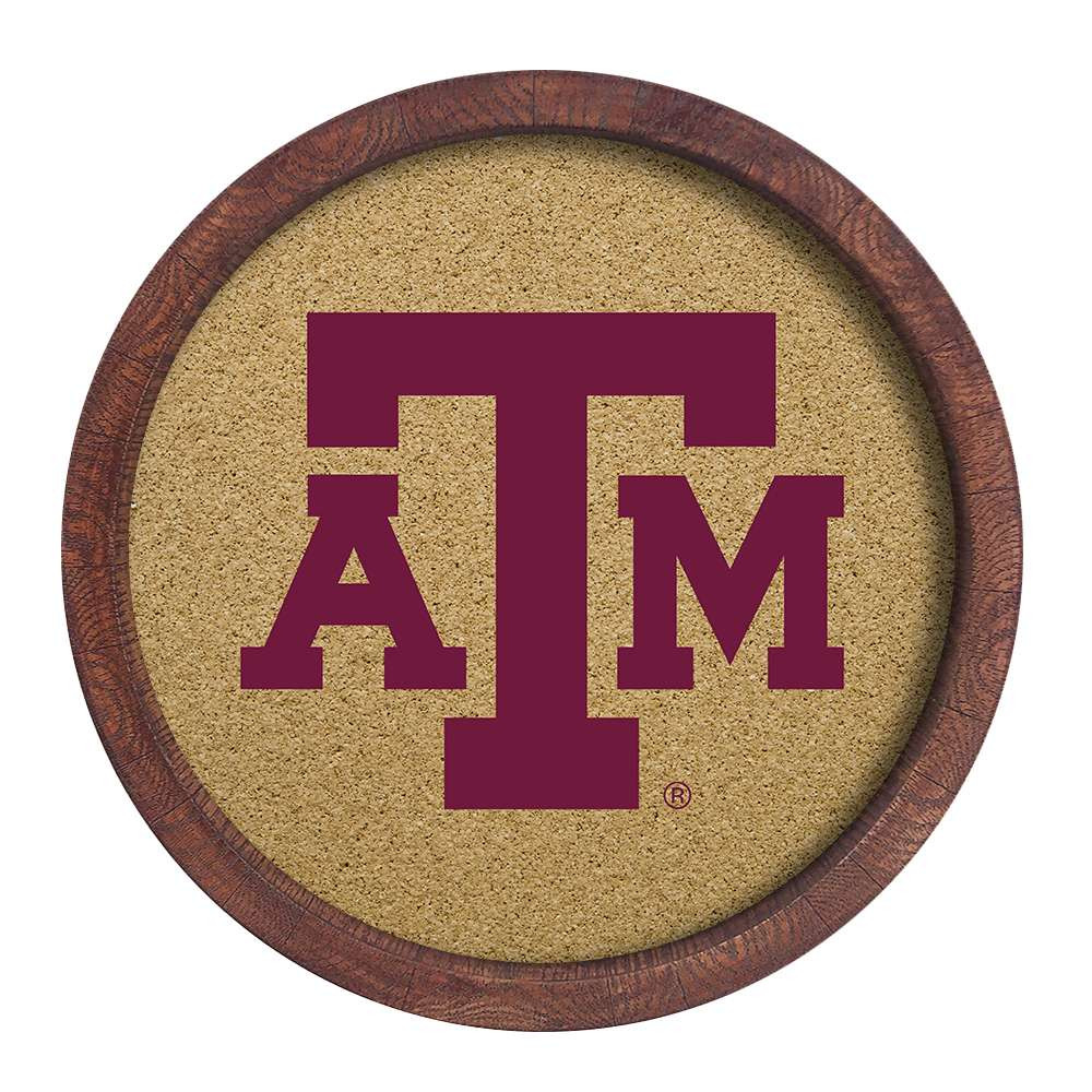 Texas A&M Aggies Faux Barrel Framed Cork Board - Color Logo | The Fan-Brand | NCTXAM-632-01A