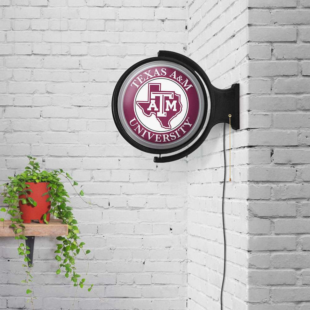 Texas A&M Aggies Mascot - Original Round Rotating Lighted Wall Sign