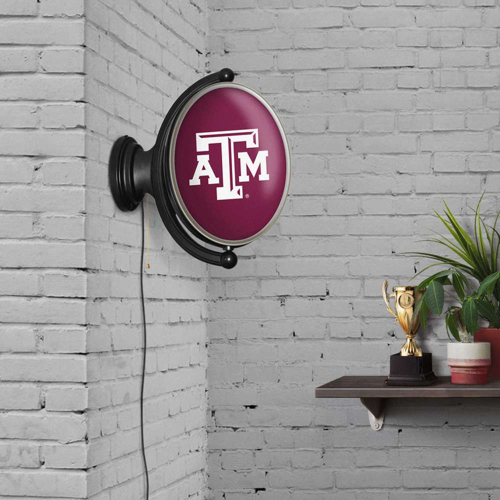 Texas A&M Aggies Original Oval Rotating Lighted Wall Sign