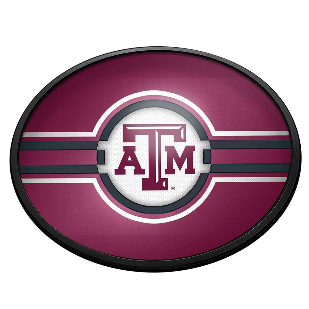 Texas A&M Aggies Oval Slimline Lighted Wall Sign - Maroon | The Fan-Brand | NCTXAM-140-01A