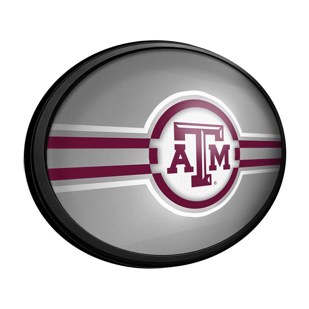 Texas A&M Aggies Oval Slimline Lighted Wall Sign - Silver