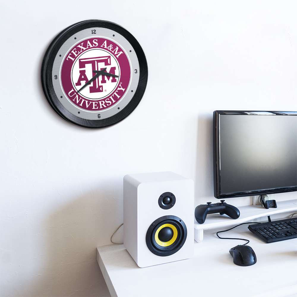 Texas A&M Aggies Ribbed Frame Wall Clock