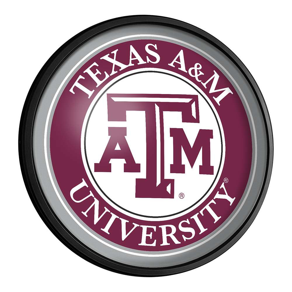 Texas A&M Aggies Round Slimline Lighted Wall Sign | The Fan-Brand | NCTXAM-130-01