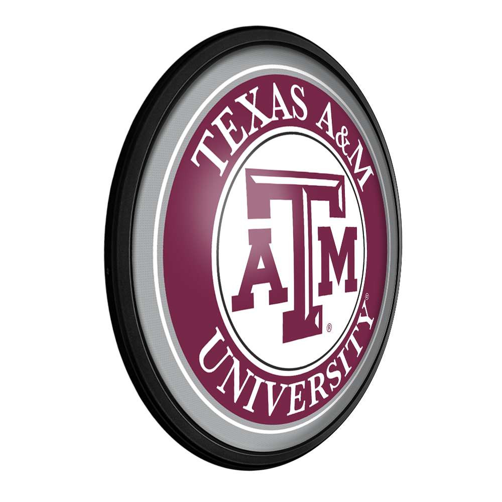 Texas A&M Aggies Round Slimline Lighted Wall Sign