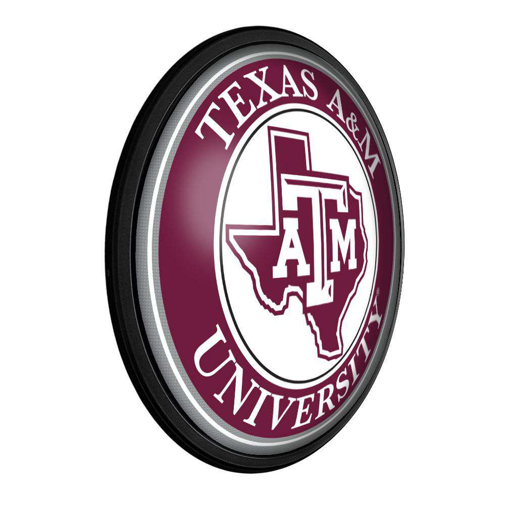 Texas A&M Aggies Texas Round Slimline Lighted Wall Sign