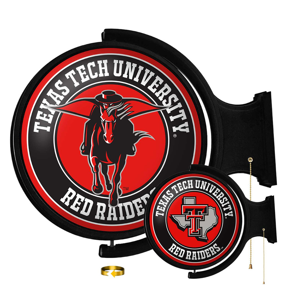 Texas Tech Red Raiders Double Sided Original Round Rotating Lighted Wall Sign | The Fan-Brand | NCTTRR-115-05