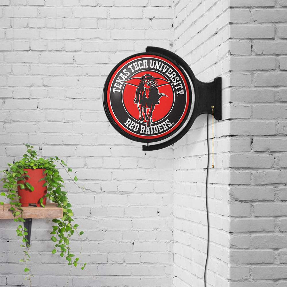Texas Tech Red Raiders Masked Rider - Original Round Rotating Lighted Wall Sign