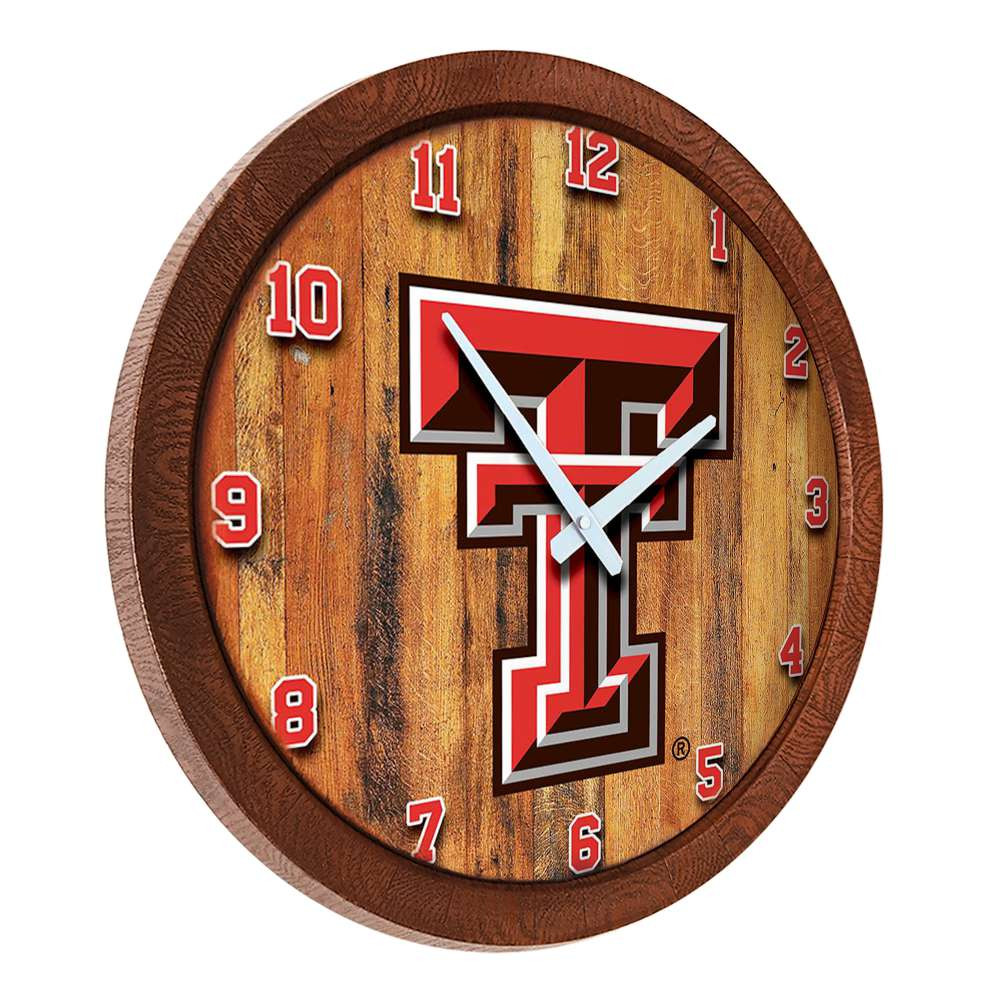 Texas Tech Red Raiders Numbers - Faux Barrel Top Wall Clock - Numbers