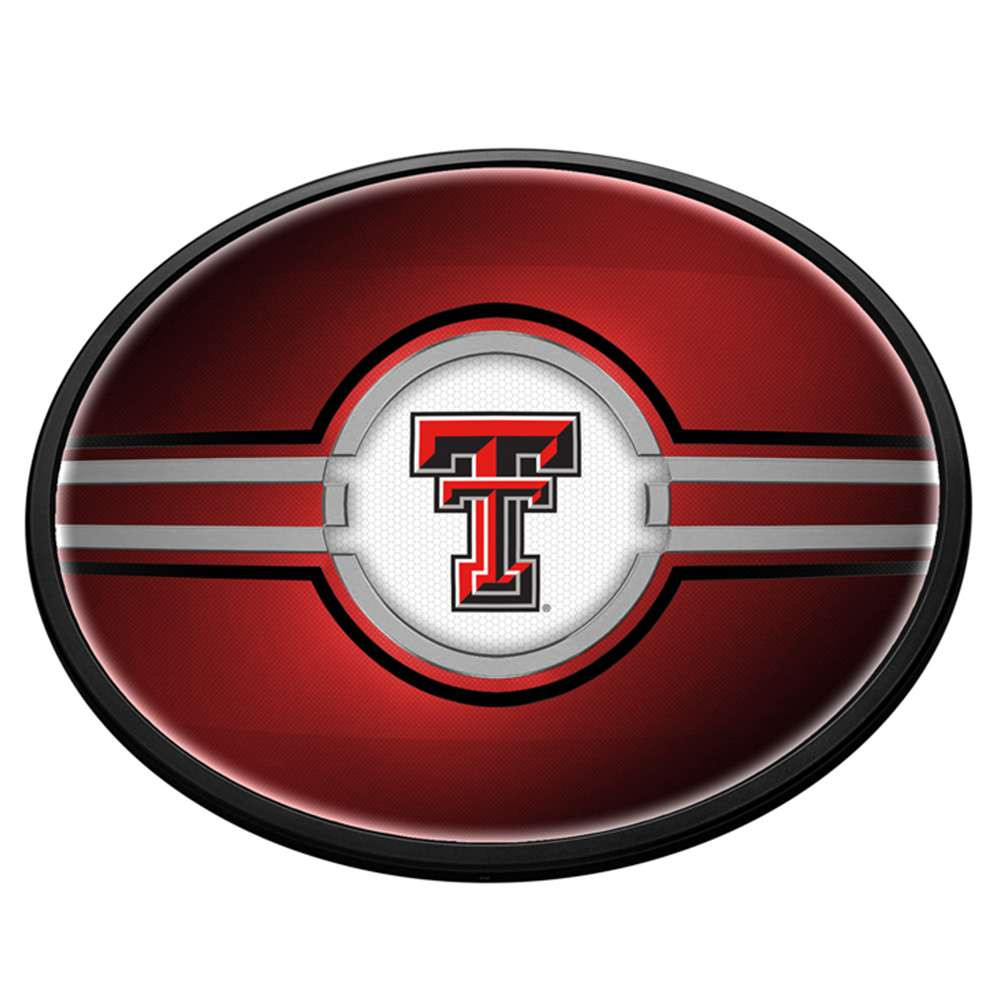 Texas Tech Red Raiders Oval Slimline Lighted Wall Sign | The Fan-Brand | NCTTRR-140-01