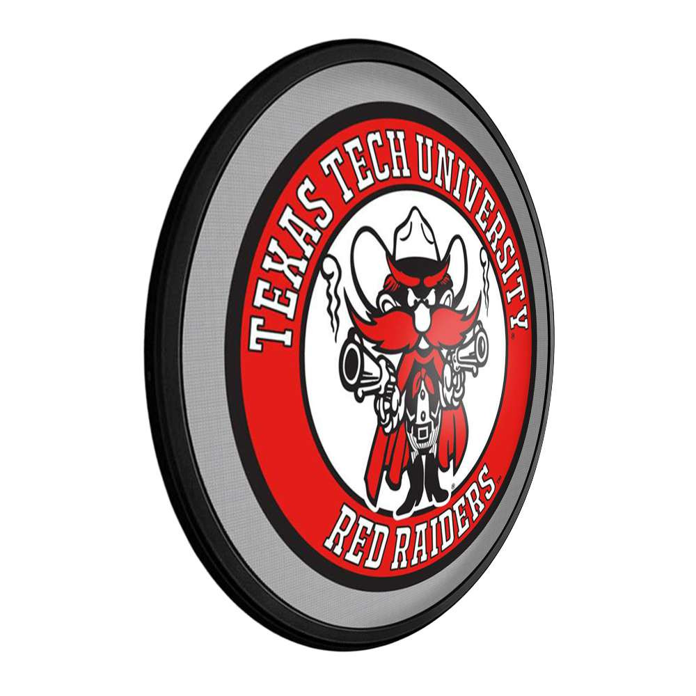 Texas Tech Red Raiders Raider Red - Round Slimline Lighted Wall Sign
