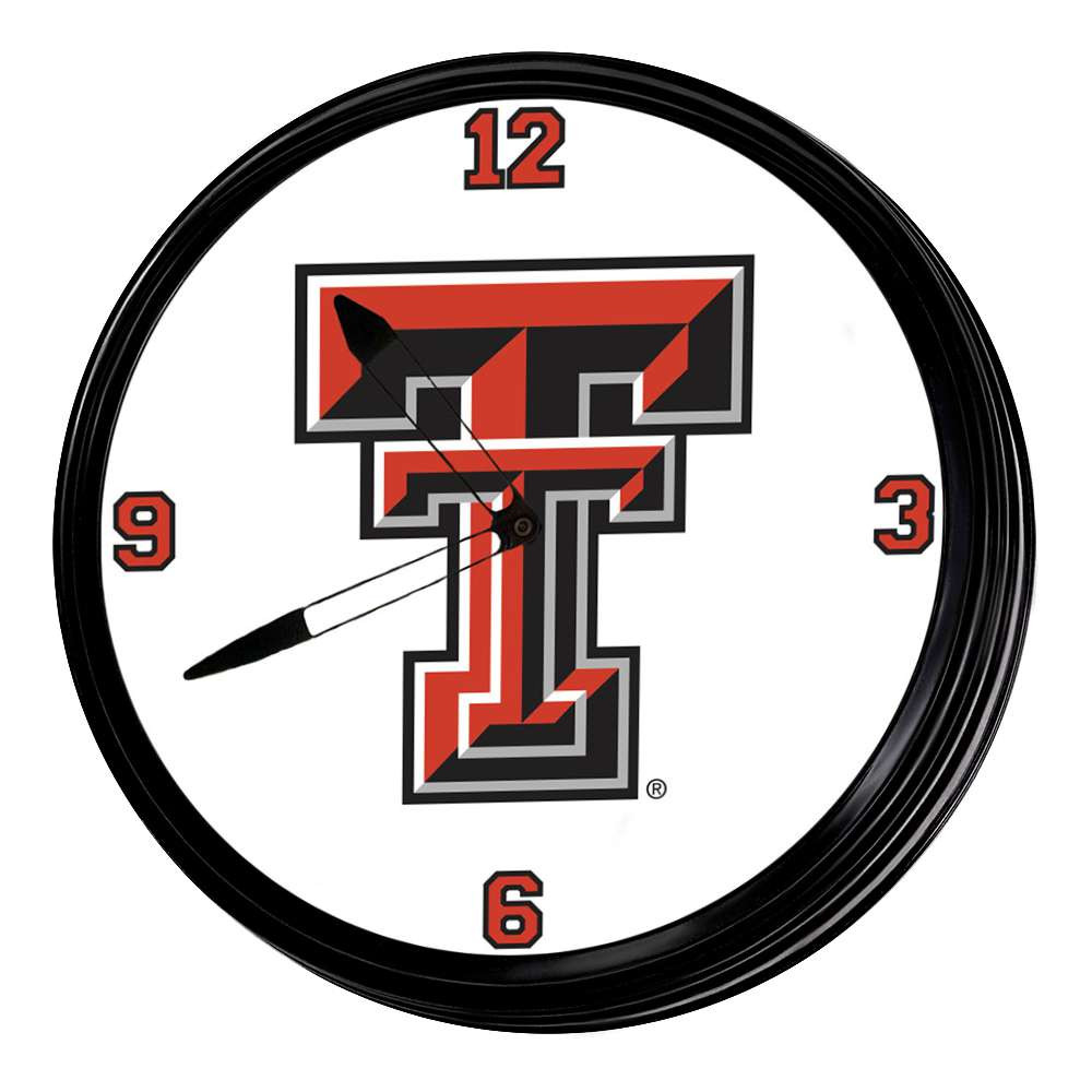 Texas Tech Red Raiders Retro Lighted Wall Clock | The Fan-Brand | NCTTRR-550-01
