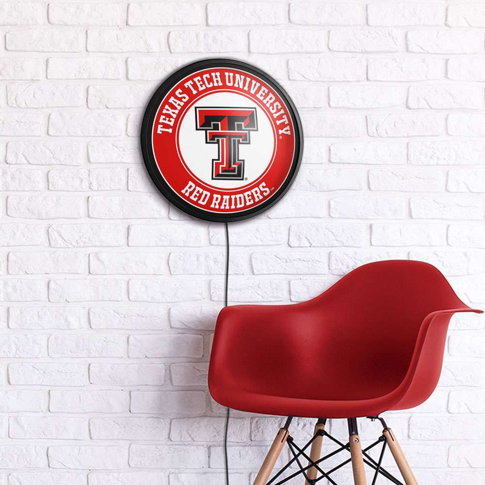 Texas Tech Red Raiders Round Slimline Lighted Wall Sign