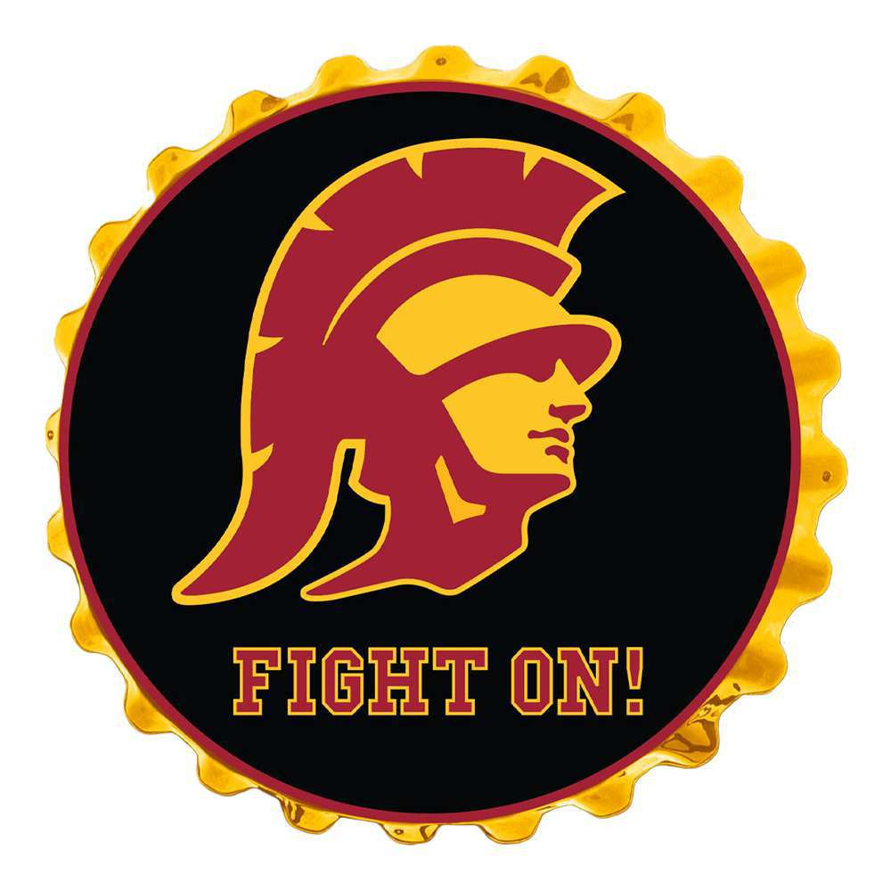 USC Trojans Fight On - Bottle Cap Wall Sign | The Fan-Brand | NCUSCT-210-04