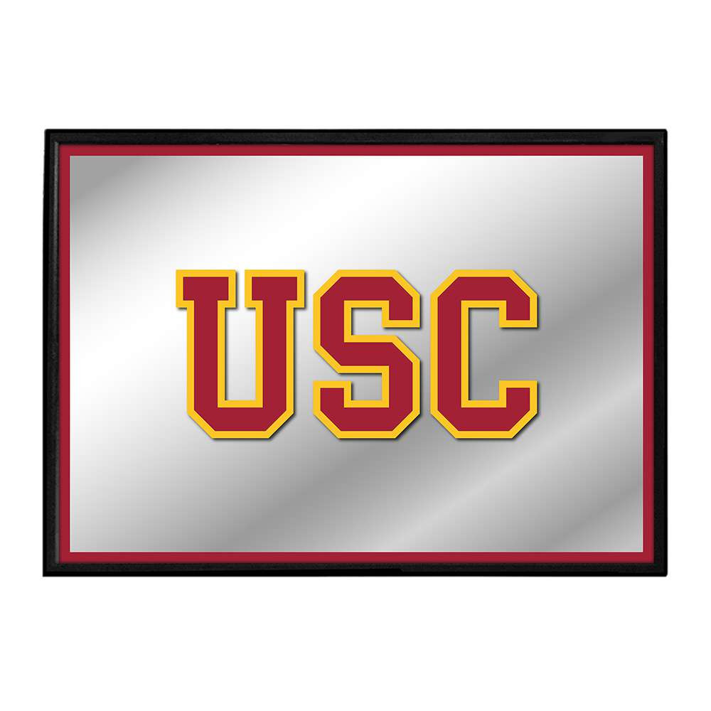 USC Trojans Framed Mirrored Wall Sign - Cardinal Edge | The Fan-Brand | NCUSCT-265-01A