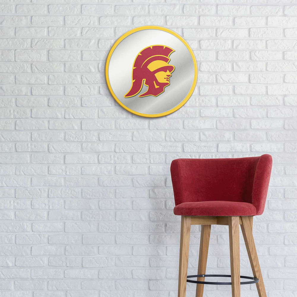 USC Trojans Mascot - Modern Disc Mirrored Wall Sign 1
