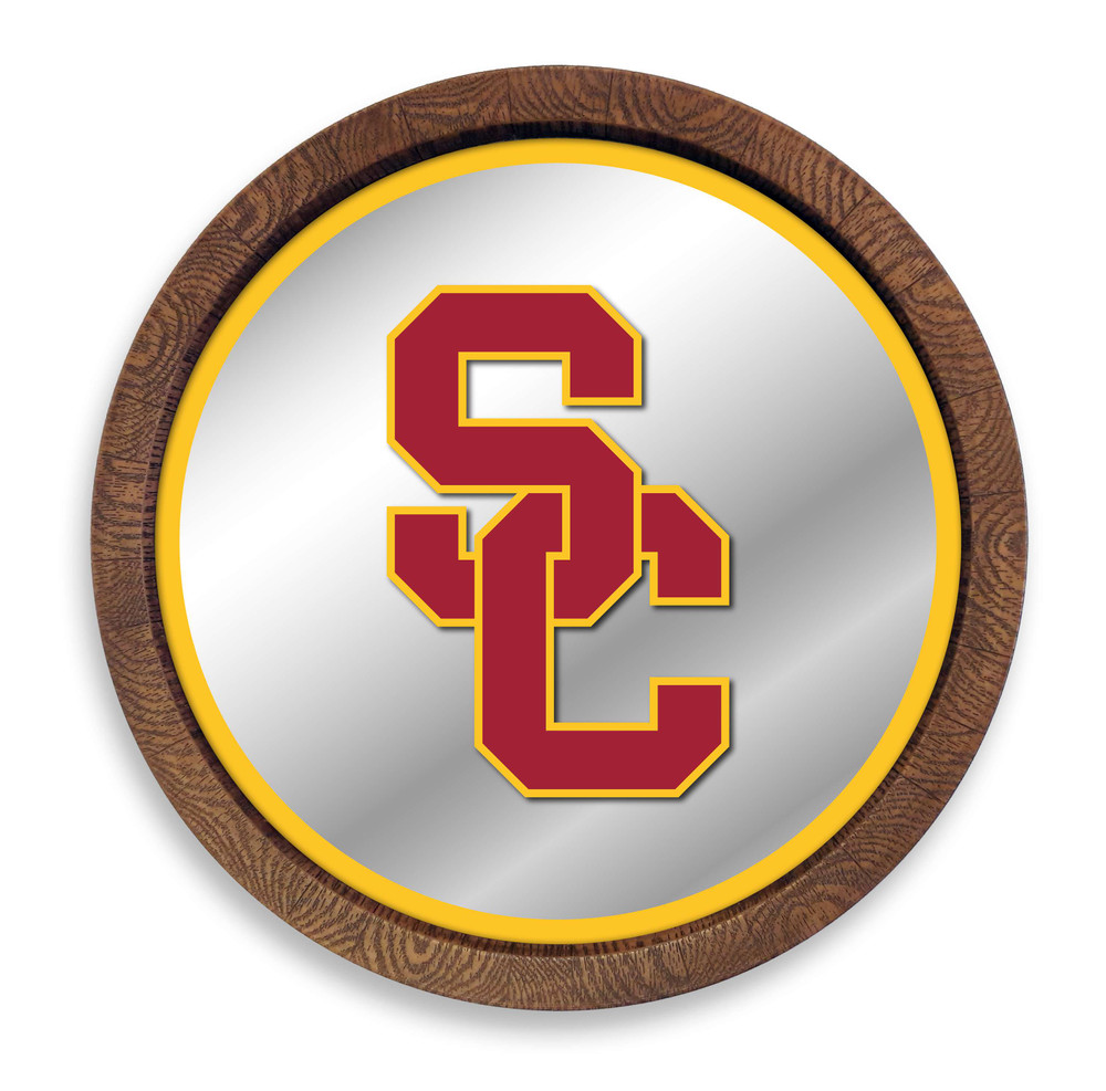 USC Trojans SC - Faux Barrel Top Mirrored Wall Sign | The Fan-Brand | NCUSCT-245-03