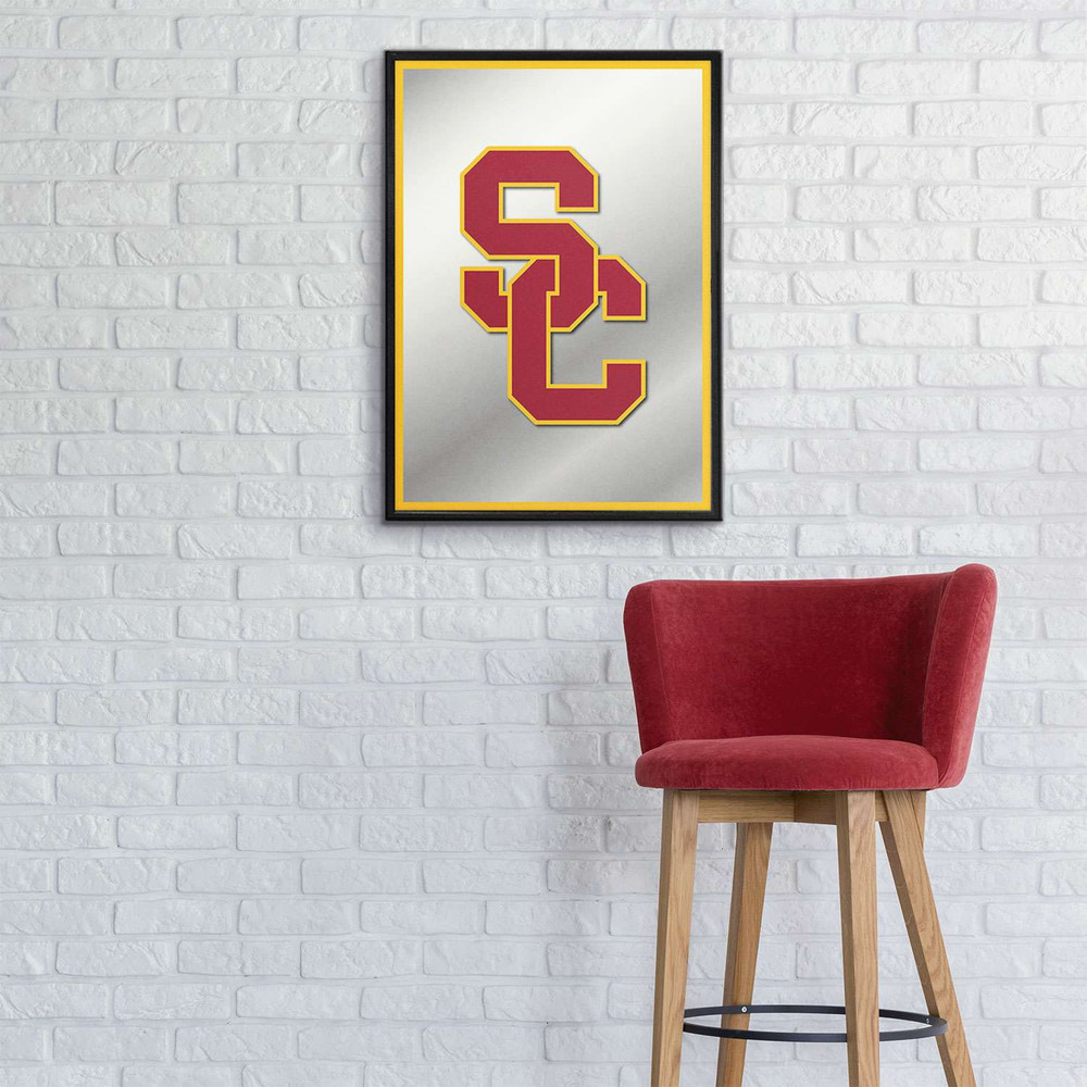 USC Trojans SC - Framed Mirrored Wall Sign