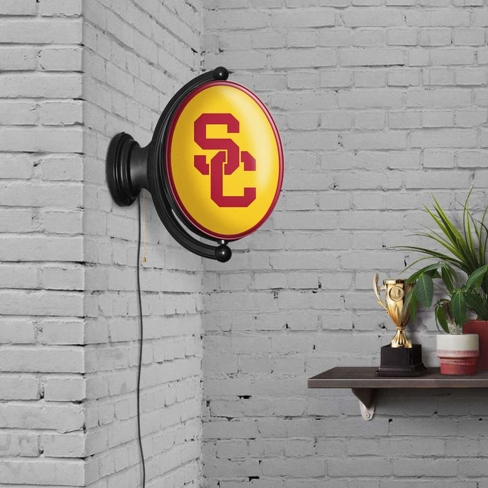 USC Trojans SC - Original Oval Rotating Lighted Wall Sign