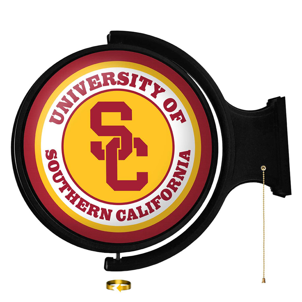 USC Trojans SC - Original Round Rotating Lighted Wall Sign | The Fan-Brand | NCUSCT-115-01