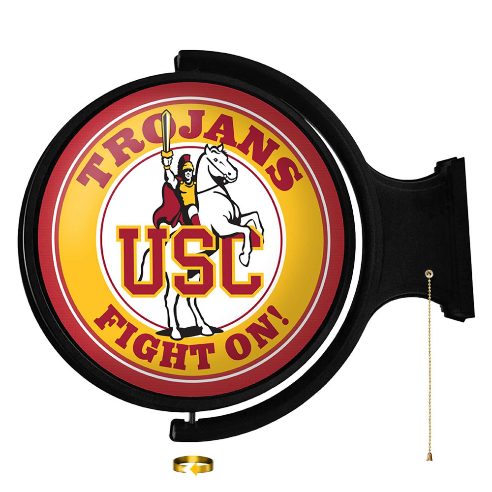 USC Trojans Traveler - Original Round Rotating Lighted Wall Sign | The Fan-Brand | NCUSCT-115-02