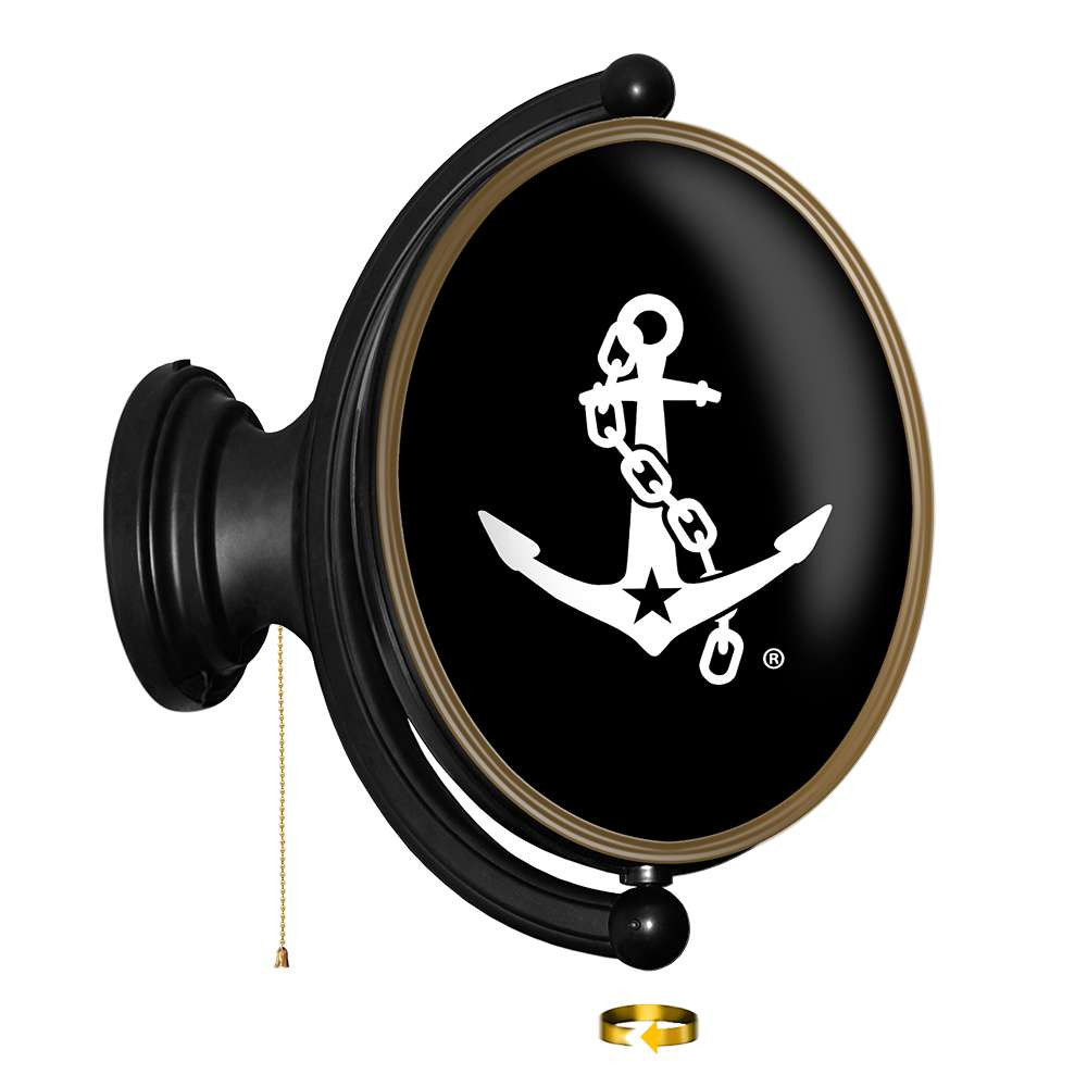 Vanderbilt Commodores Anchor - Oval Rotating Lighted Wall Sign - Black | The Fan-Brand | NCVAND-125-02A