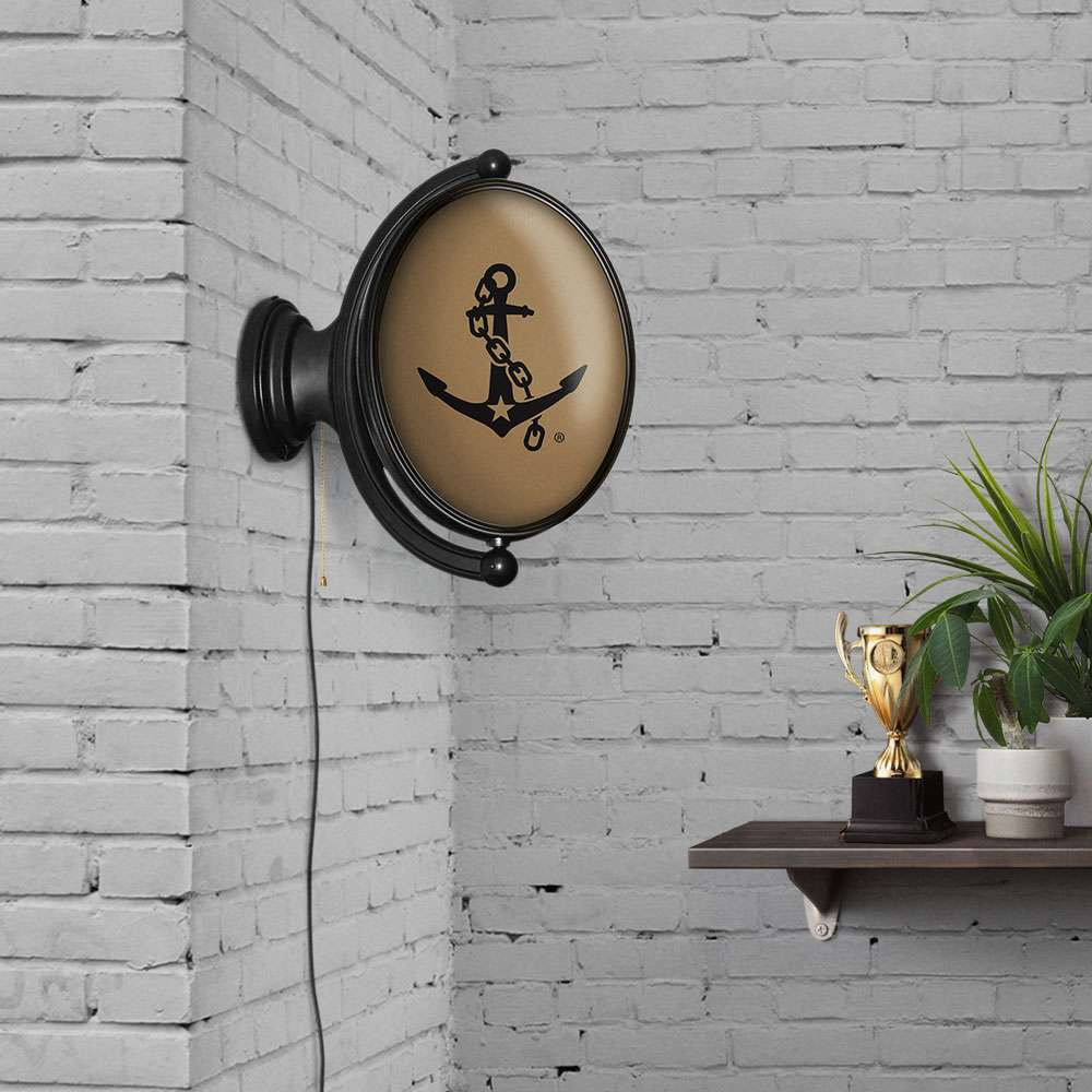 Vanderbilt Commodores Anchor - Oval Rotating Lighted Wall Sign - Gold