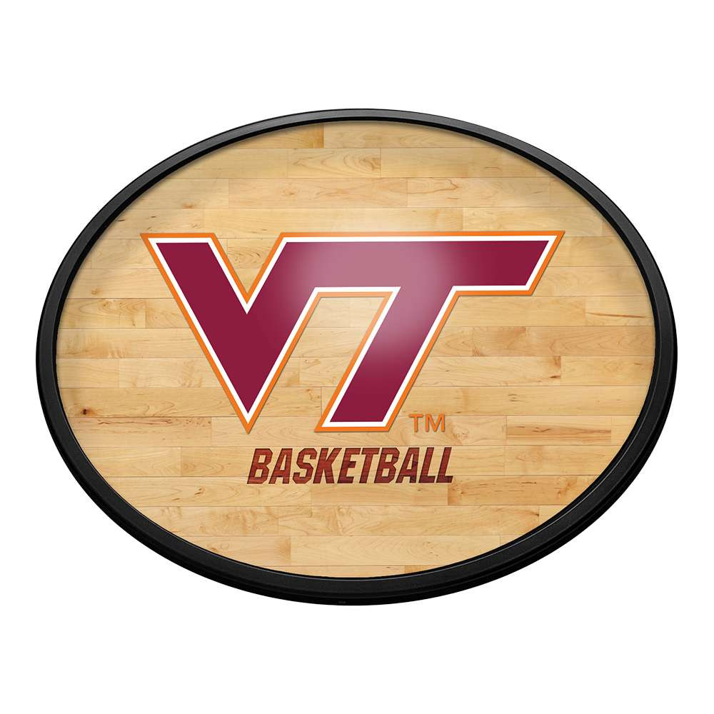 Virginia Tech Hokies Basketball - Oval Slimline Lighted Wall Sign | The Fan-Brand | NCVTCH-140-12