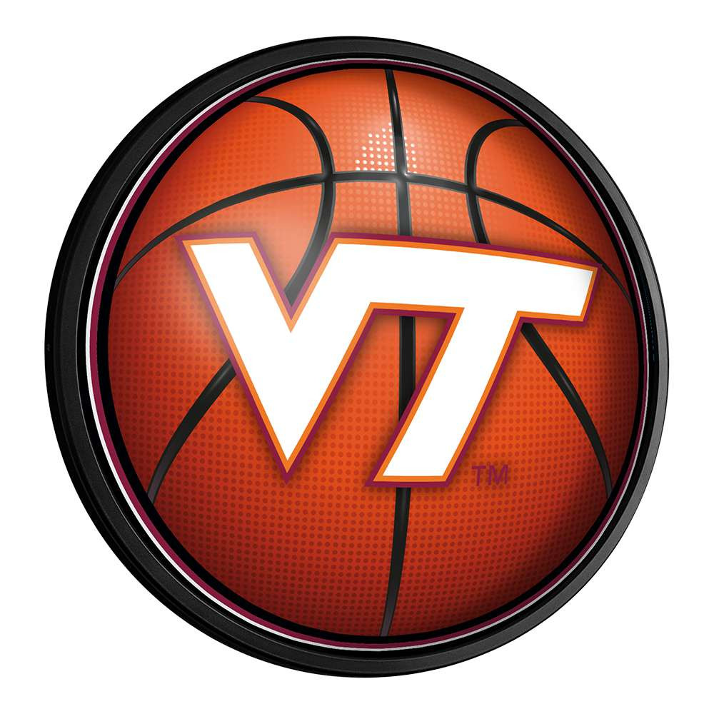 Virginia Tech Hokies Basketball - Round Slimline Lighted Wall Sign | The Fan-Brand | NCVTCH-130-11