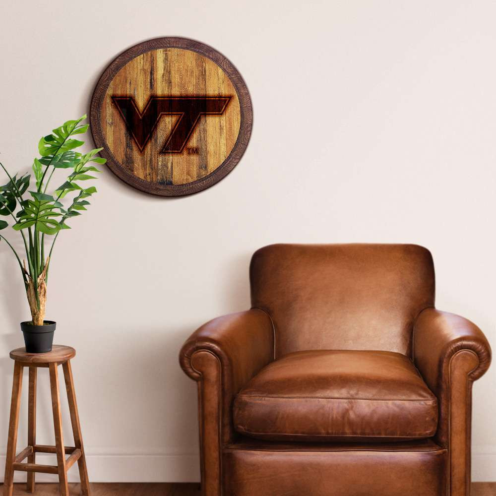 Virginia Tech Hokies Branded Faux Barrel Top Sign