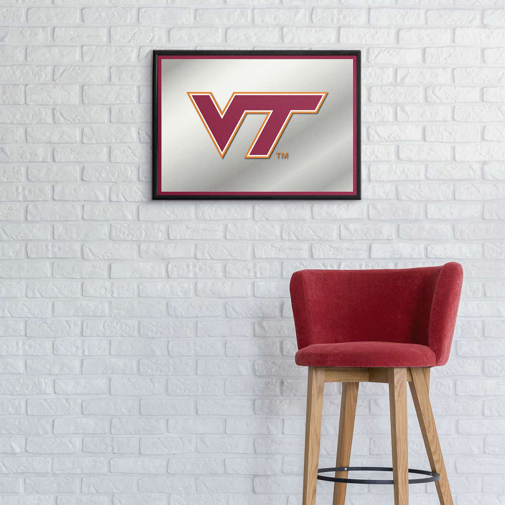 Virginia Tech Hokies Framed Mirrored Wall Sign - Maroon Edge