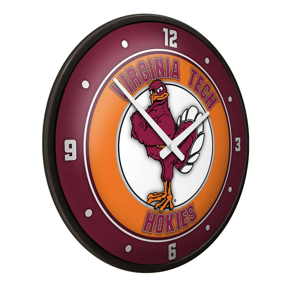 Virginia Tech Hokies Mascot - Modern Disc Wall Clock - Black Frame