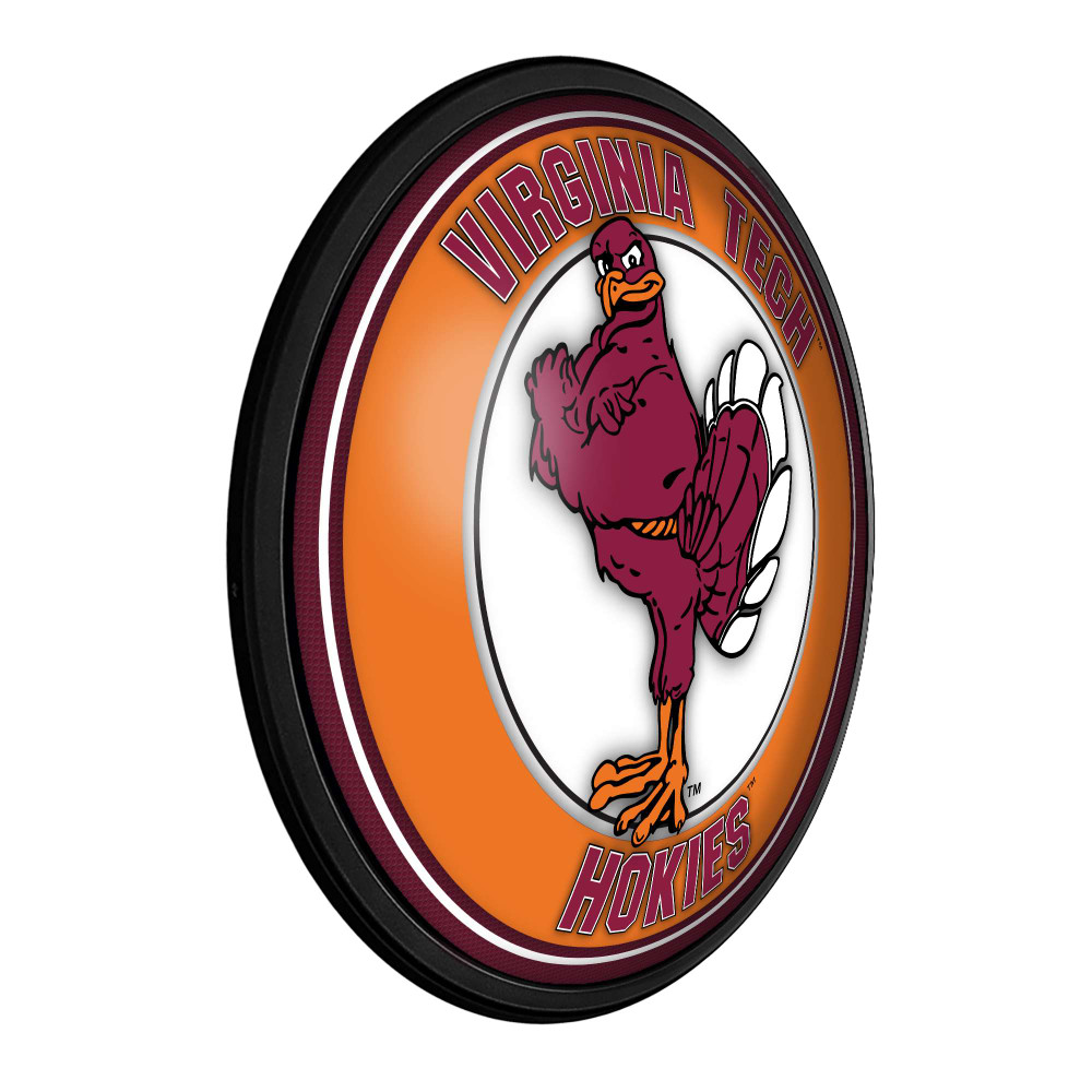 Virginia Tech Hokies Mascot - Round Slimline Lighted Wall Sign