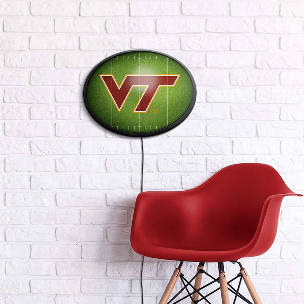 Virginia Tech Hokies On the 50 - Oval Slimline Lighted Wall Sign