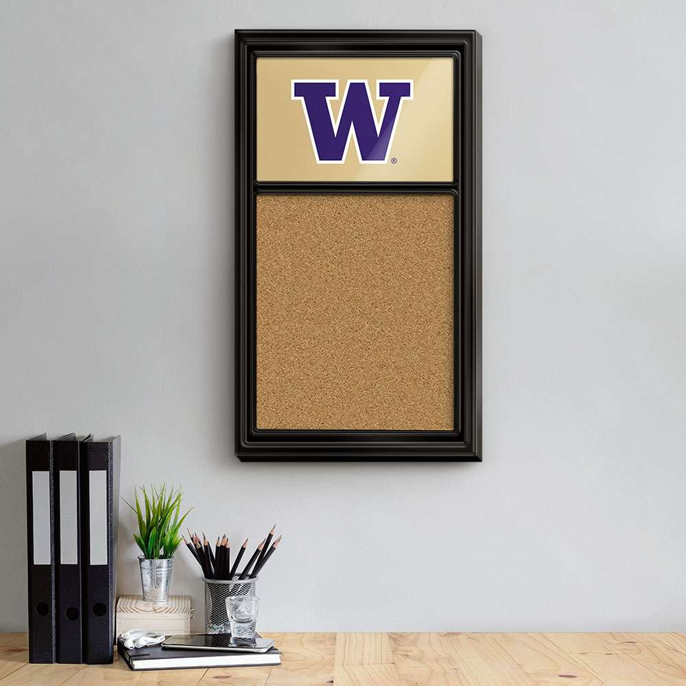 Washington Huskies Cork Note Board - Gold / Black Frame