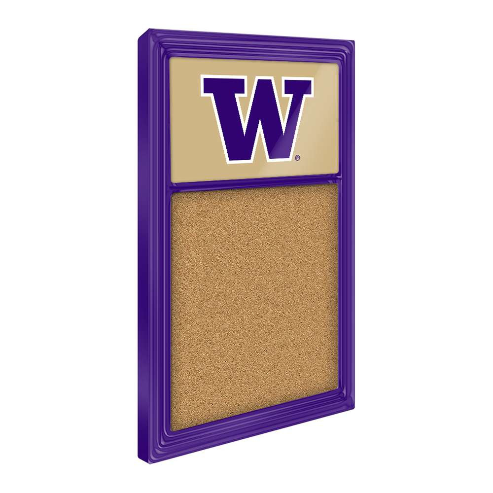 Washington Huskies Cork Note Board - Gold / Purple Frame