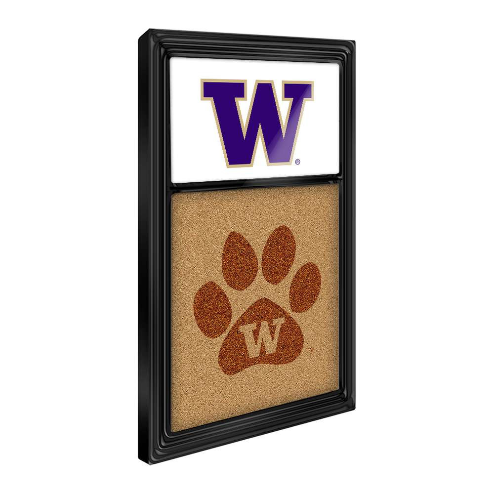 Washington Huskies Dual Logo - Cork Note Board - White