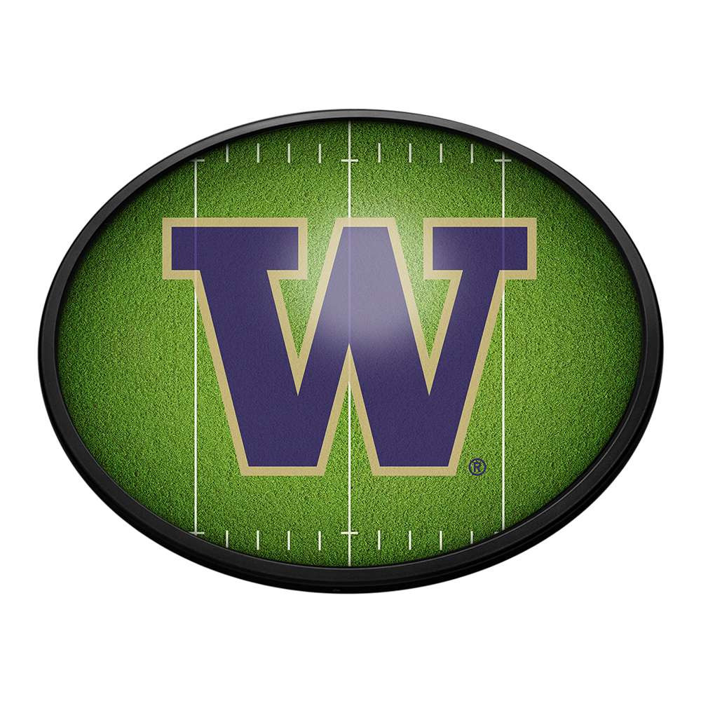 Washington Huskies On the 50 - Oval Slimline Lighted Wall Sign | The Fan-Brand | NCWASH-140-22