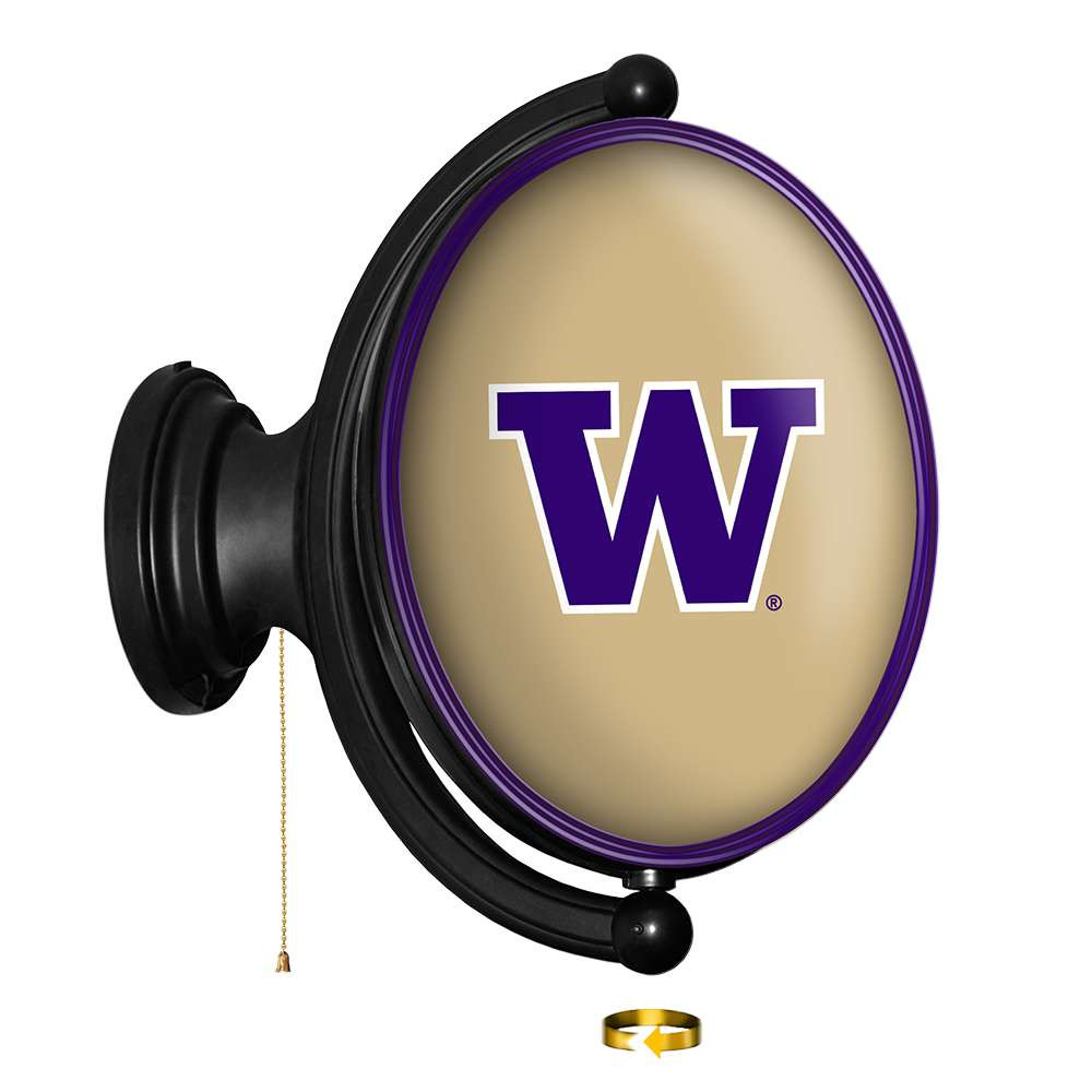 Washington Huskies Original Oval Rotating Lighted Wall Sign - Gold | The Fan-Brand | NCWASH-125-01B