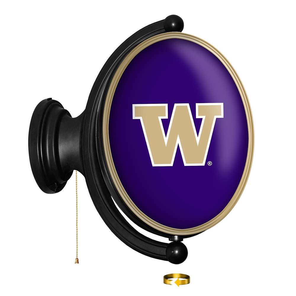 Washington Huskies Original Oval Rotating Lighted Wall Sign - Purple | The Fan-Brand | NCWASH-125-01C