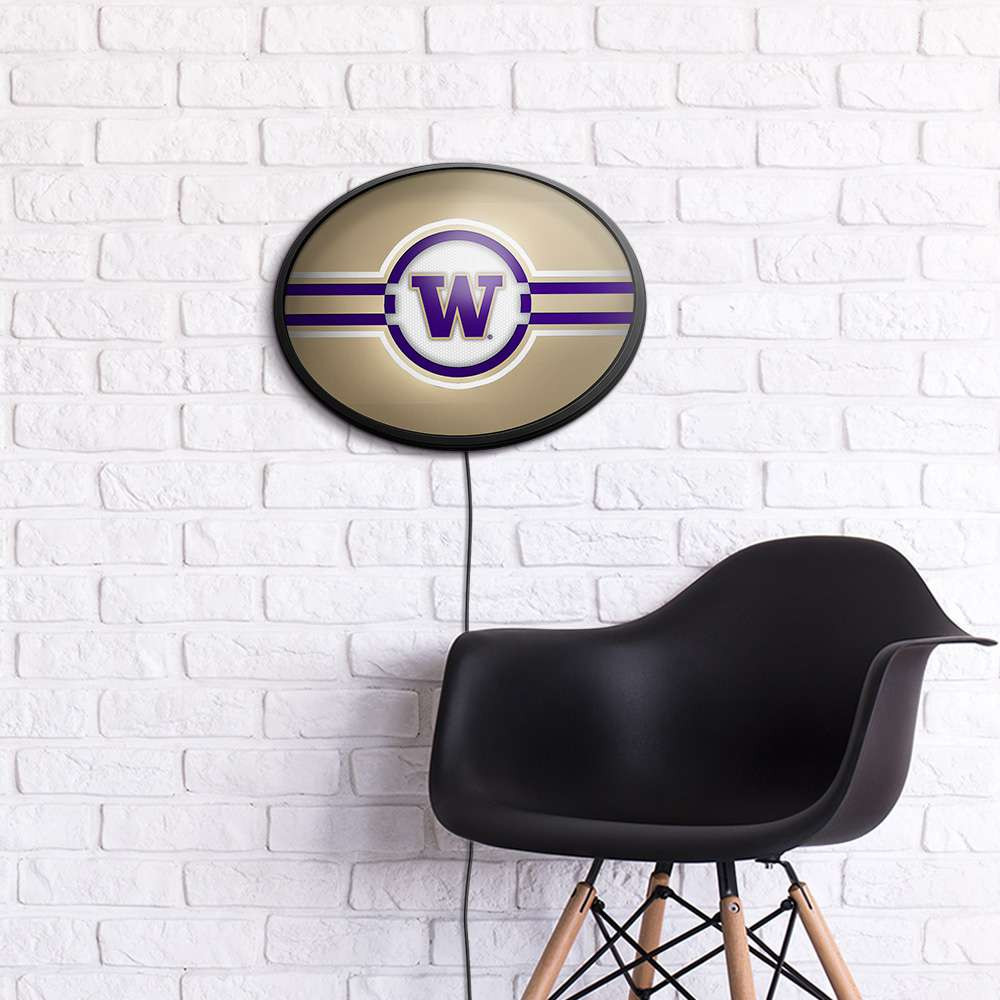 Washington Huskies Oval Slimline Lighted Wall Sign - Gold