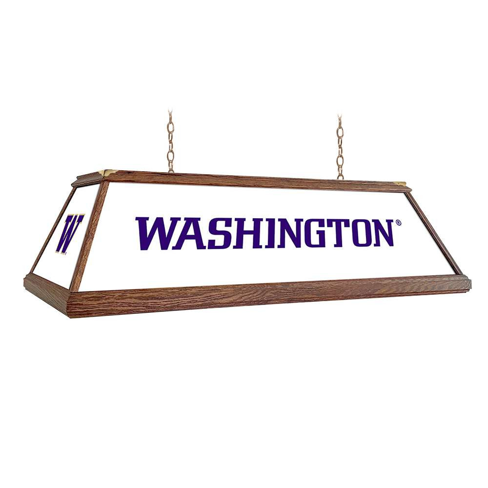 Washington Huskies Premium Wood Pool Table Light - White | The Fan-Brand | NCWASH-330-01A
