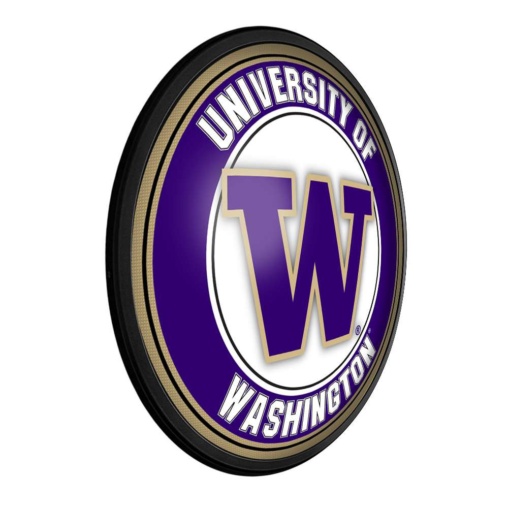 Washington Huskies Round Slimline Lighted Wall Sign