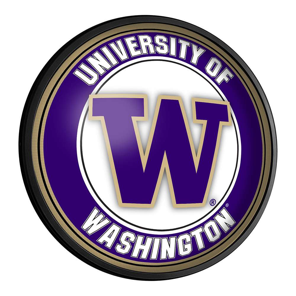 Washington Huskies Round Slimline Lighted Wall Sign | The Fan-Brand | NCWASH-130-01